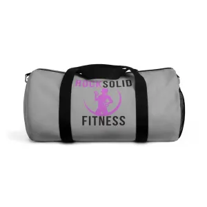 RockSolid Fitness Duffel Bag | Gray | Oxford Canvas | Pink Lady Logo