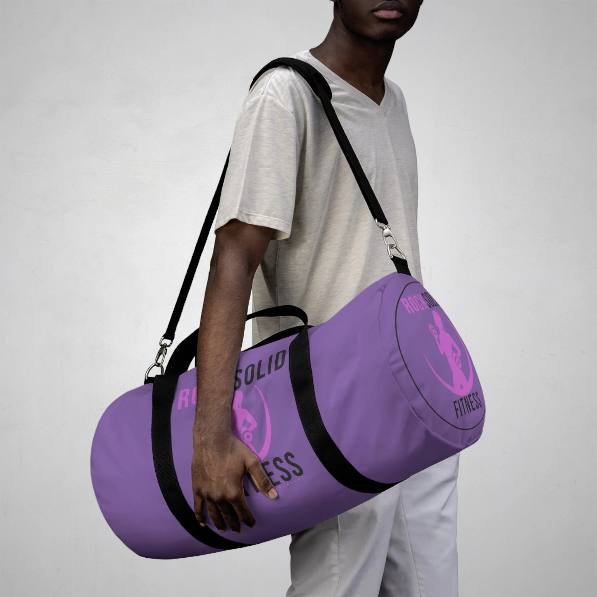 RockSolid Fitness Duffel Bag | Purple | Oxford Canvas | Pink Lady Logo