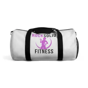 RockSolid Fitness Duffel Bag | White | Oxford Canvas | Pink Lady Logo