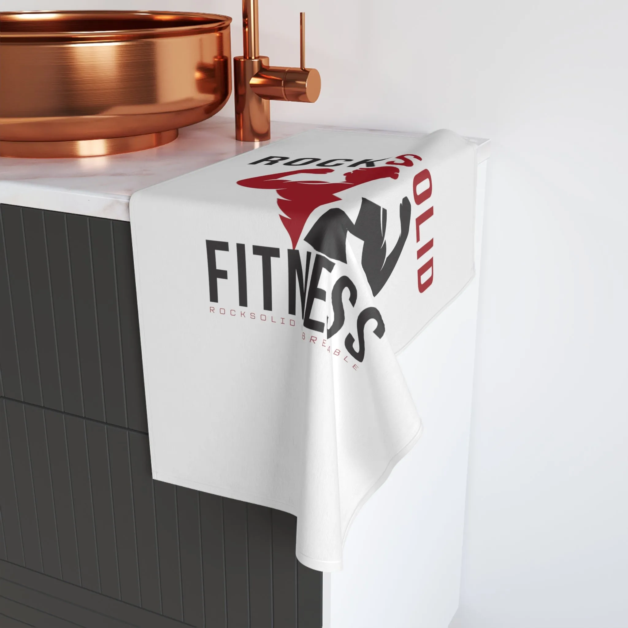 RockSolid Fitness Workout Towel | RockSolid Unbreakable | Original Logo Design
