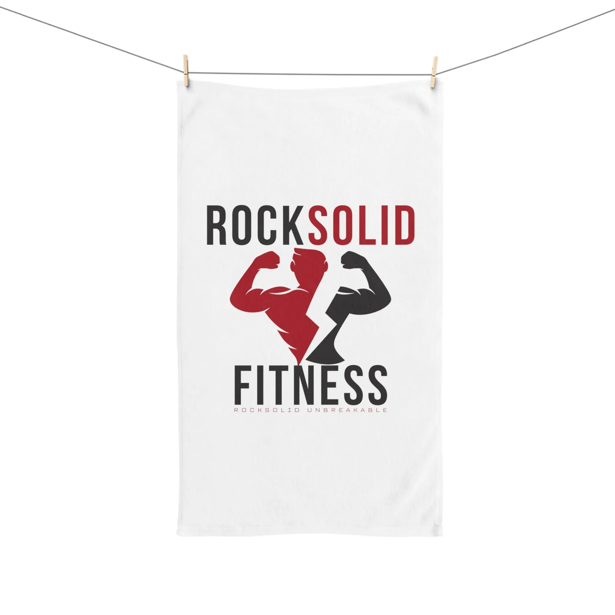 RockSolid Fitness Workout Towel | RockSolid Unbreakable | Original Logo Design