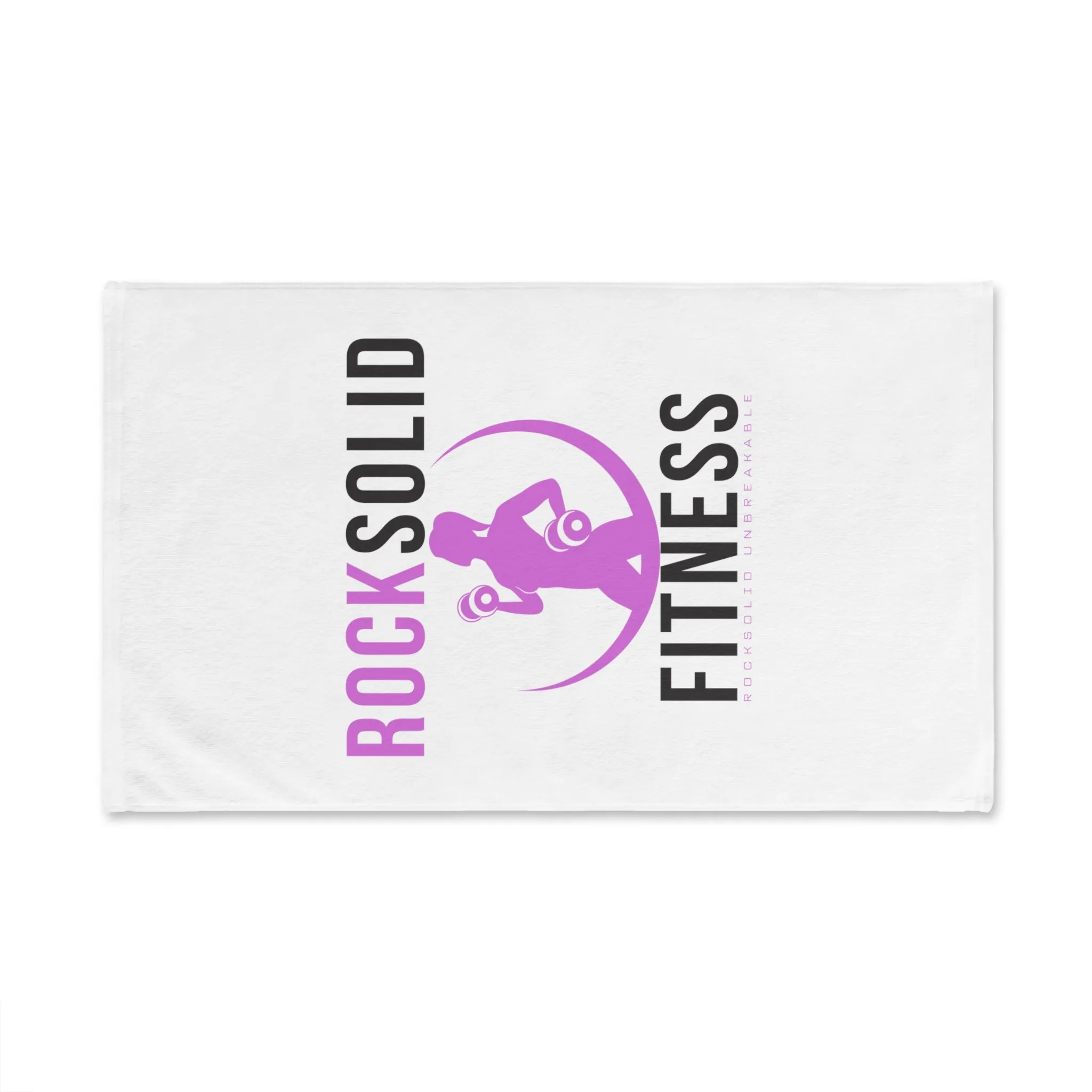 RockSolid Fitness Workout Towel | RockSolid Unbreakable | Pink Lady Logo Design