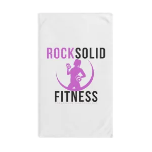 RockSolid Fitness Workout Towel | RockSolid Unbreakable | Pink Lady Logo Design