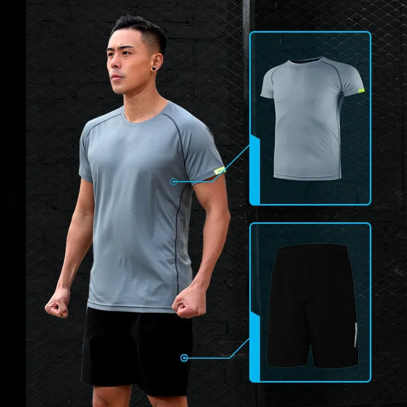 Running T Shirt Sport GYM Tshirt Short Sleeve Football Basketball Tennis Shirt Quick Dry Fitness Sports Set Suits Sportswear