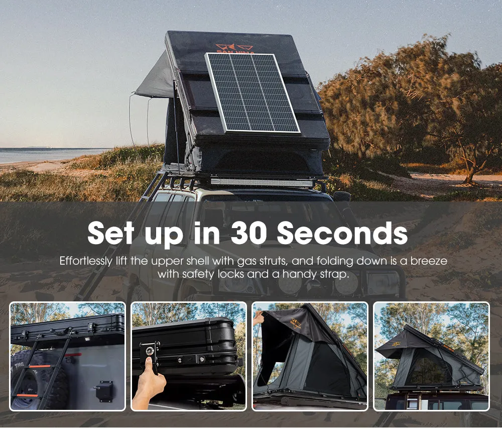 San Hima Kalbarri X Rooftop Tent Hardshell With Ladder   200W Solar Panel