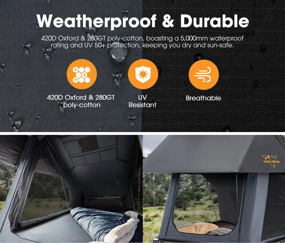 San Hima Kalbarri X Rooftop Tent Hardshell With Ladder   200W Solar Panel