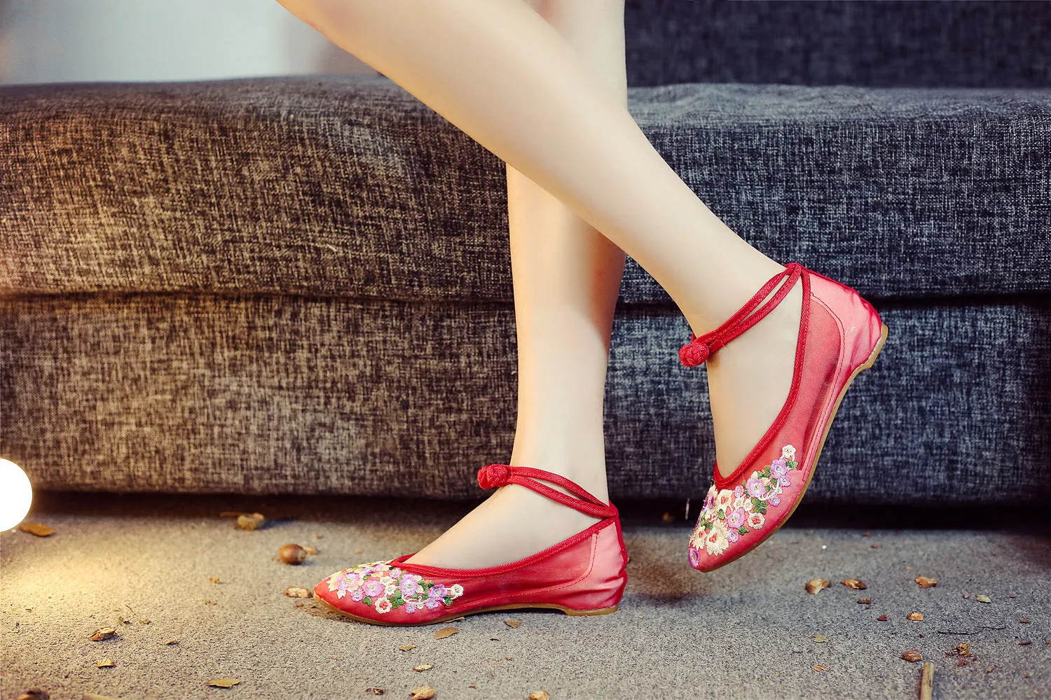 Sheer Pointed Floral Shoes