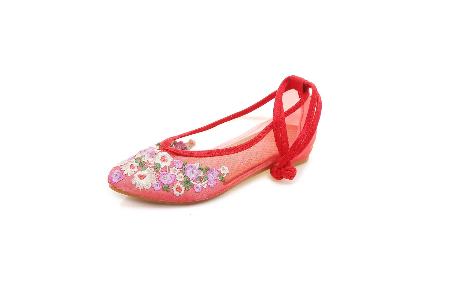 Sheer Pointed Floral Shoes