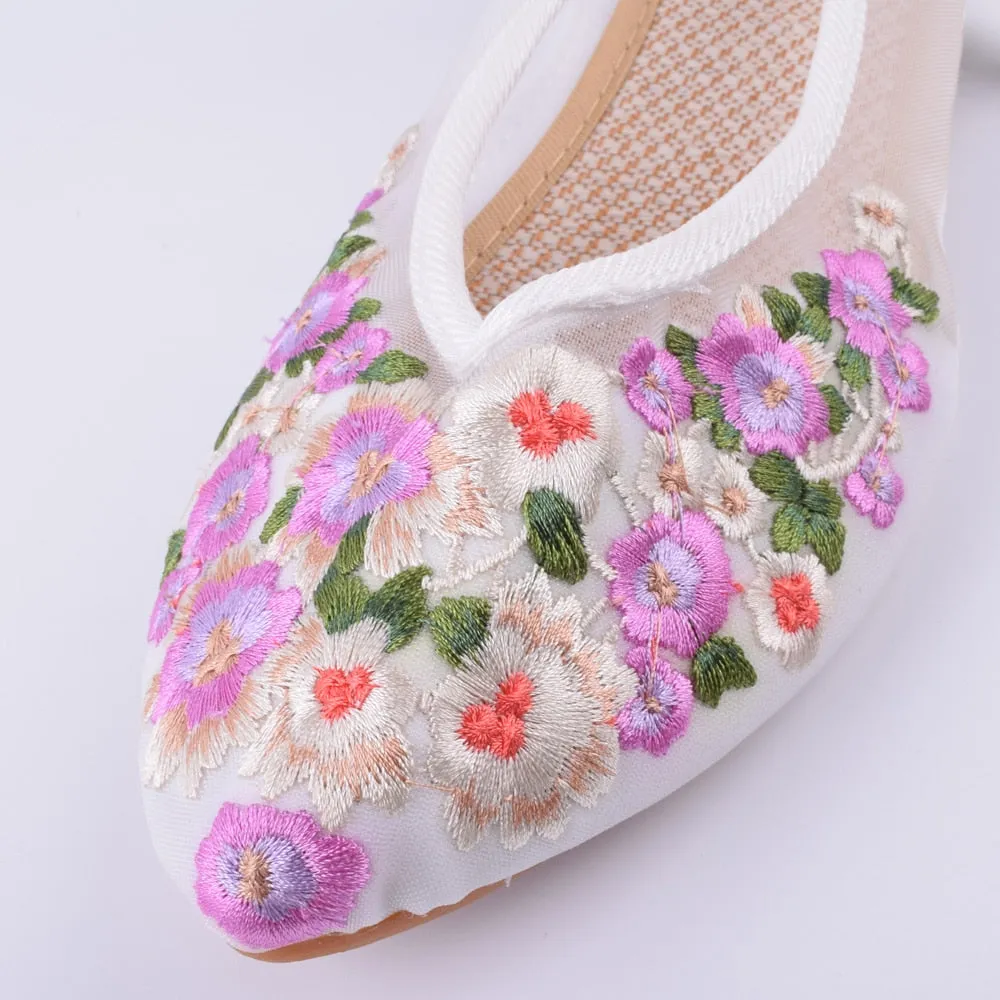 Sheer Pointed Floral Shoes