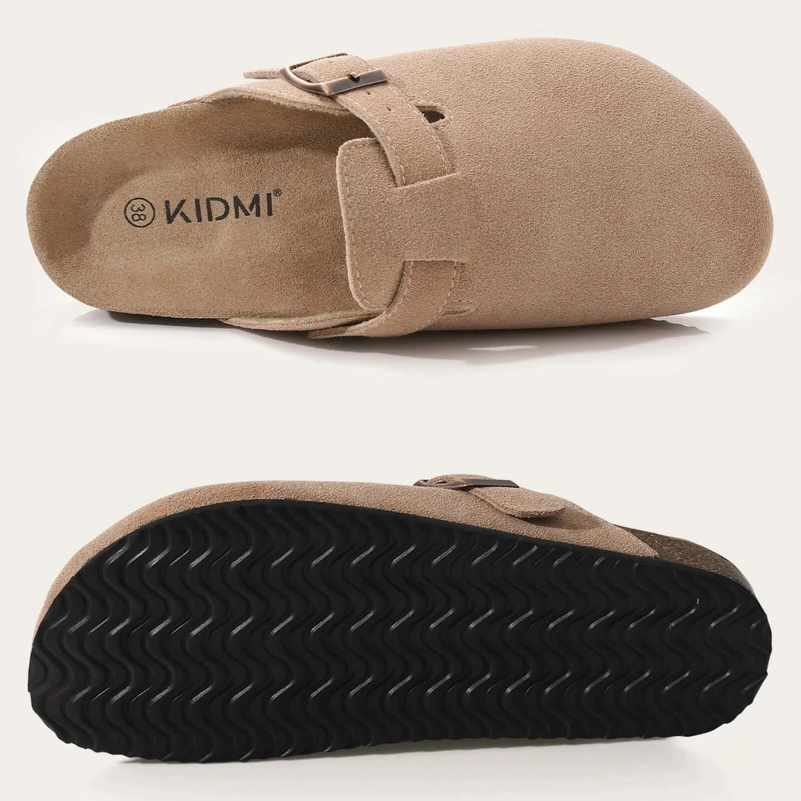 Shevalues Classic Cork Clogs Slippers Women Men Soft Footbed Suede