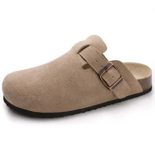 Shevalues Classic Cork Clogs Slippers Women Men Soft Footbed Suede