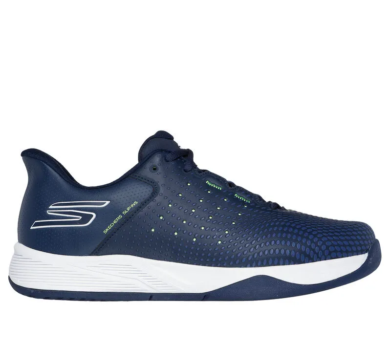 Skechers Mens Viper Court Reload Slip In Pickleball Navy Yellow