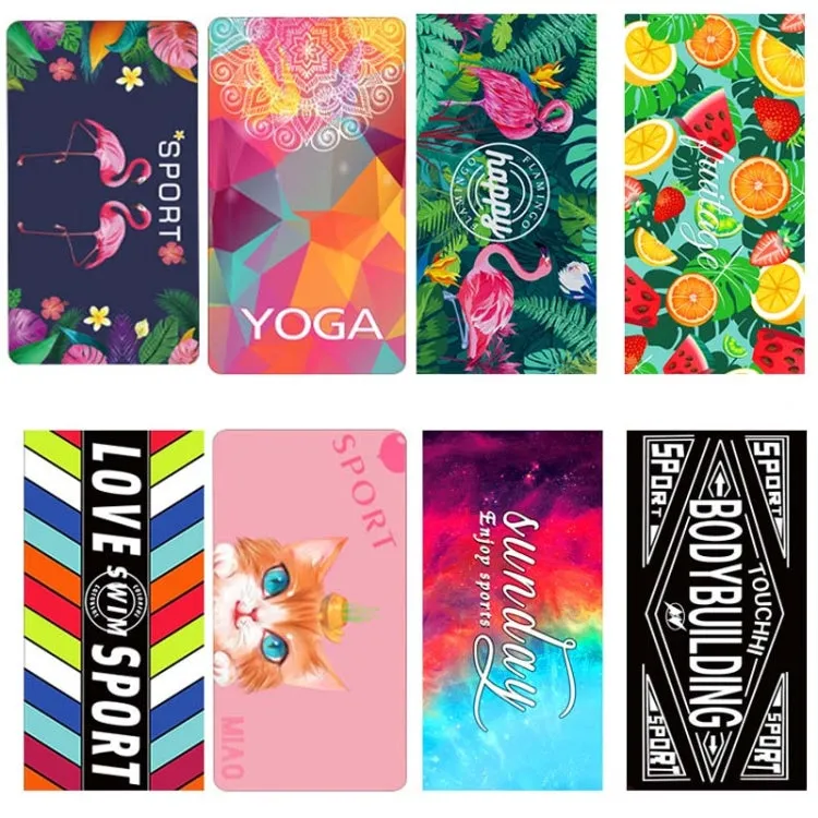 Sports Fitness Swimming Bath Towel Printed Double-Sided Velvet Absorbent Quick-Drying Beach Towel, Size: 156x81cm (Quick Dry Flamingo Green)