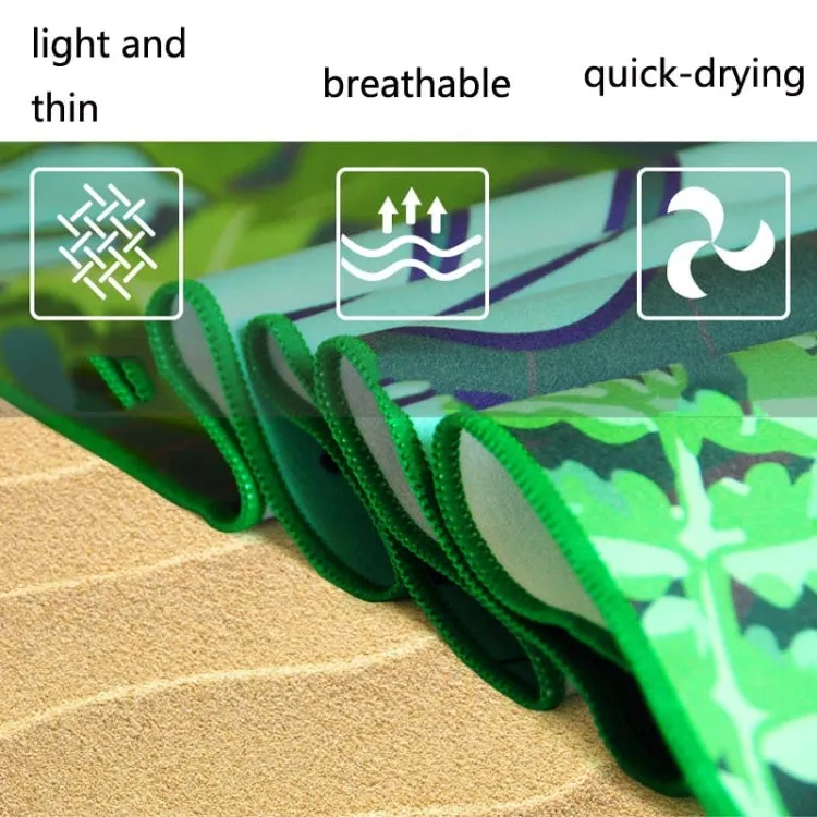 Sports Fitness Swimming Bath Towel Printed Double-Sided Velvet Absorbent Quick-Drying Beach Towel, Size: 156x81cm (Quick Dry Flamingo Green)