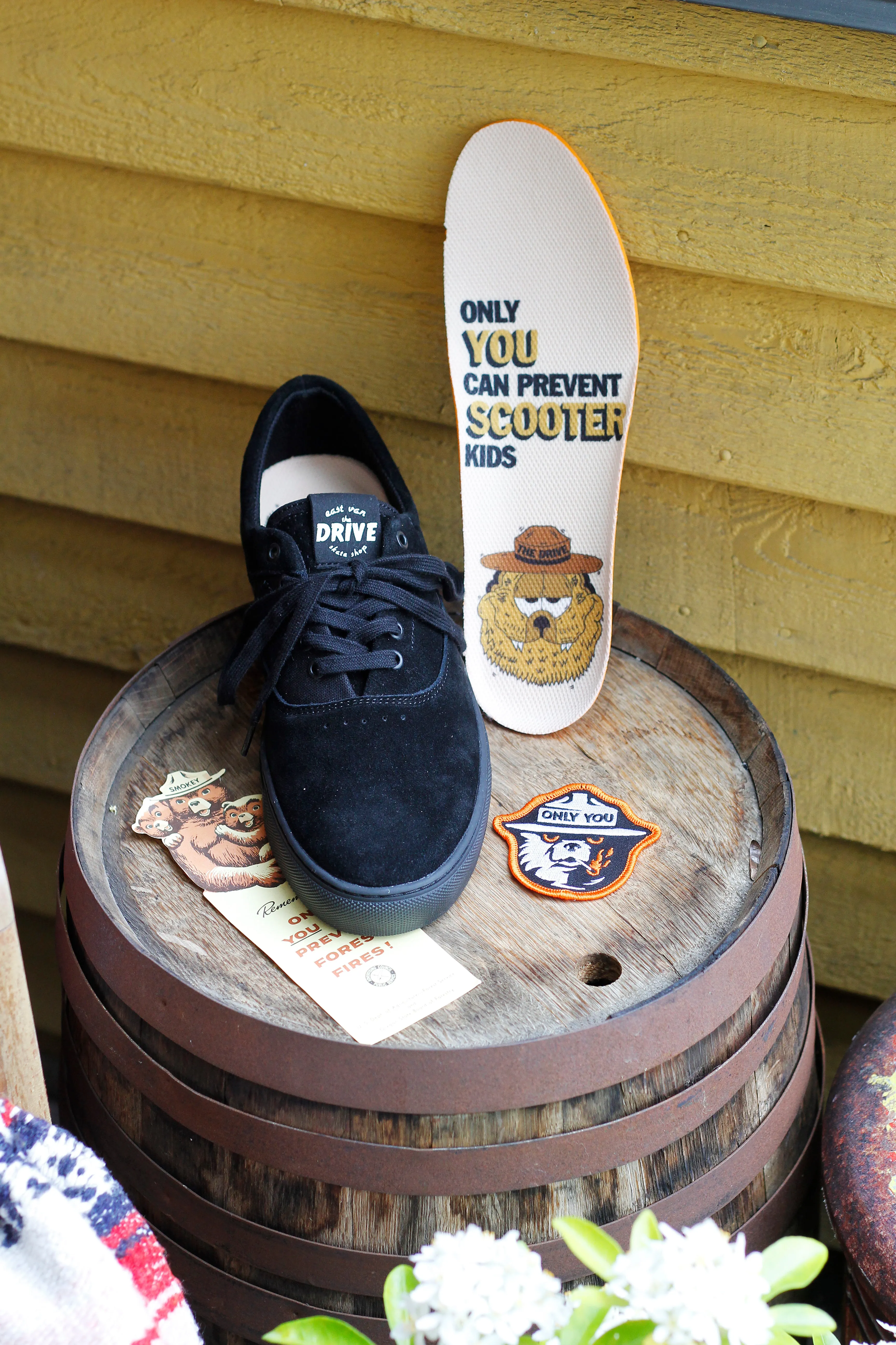 STATE FOOTWEAR X THE DRIVE SKATE SHOP PACIFICA CUP SOLE BLACK/BLACK