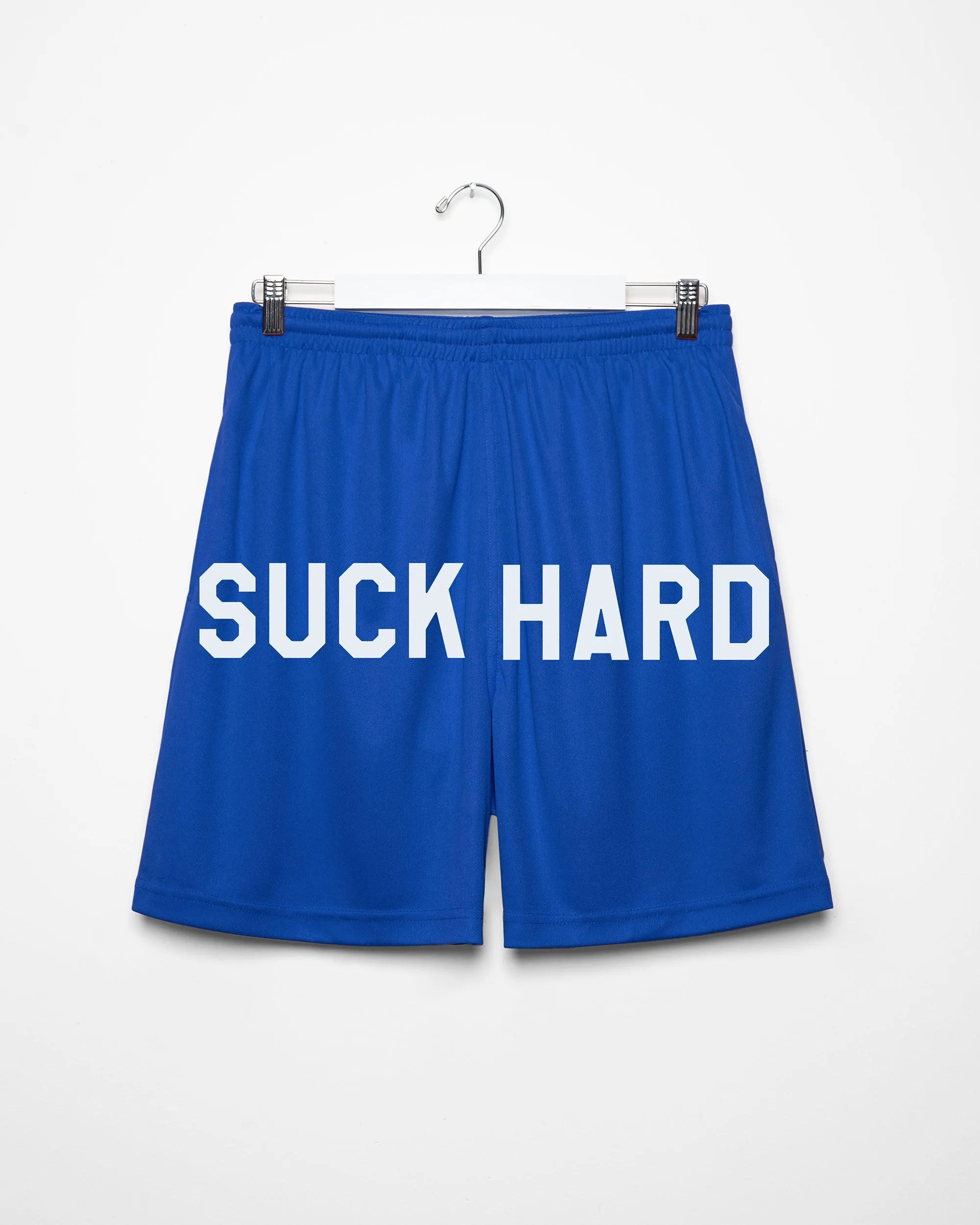 Suck hard - blue basketball shorts