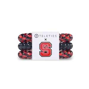 Teleties Hair Tie - Small Band Pack of 3 - North Carolina State University