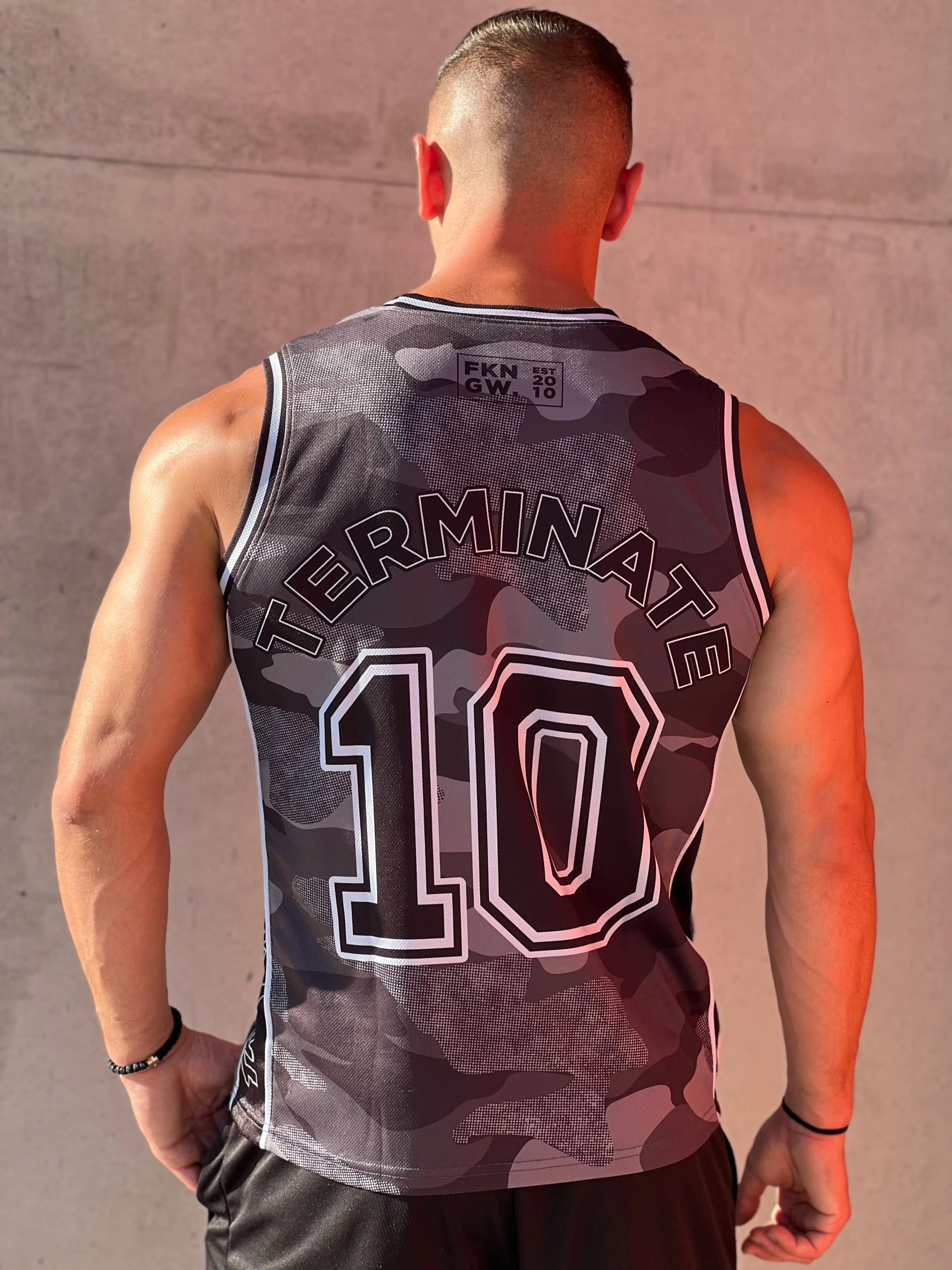 Terminate | Men's Gym Training Basketball Jersey Singlet | Camo