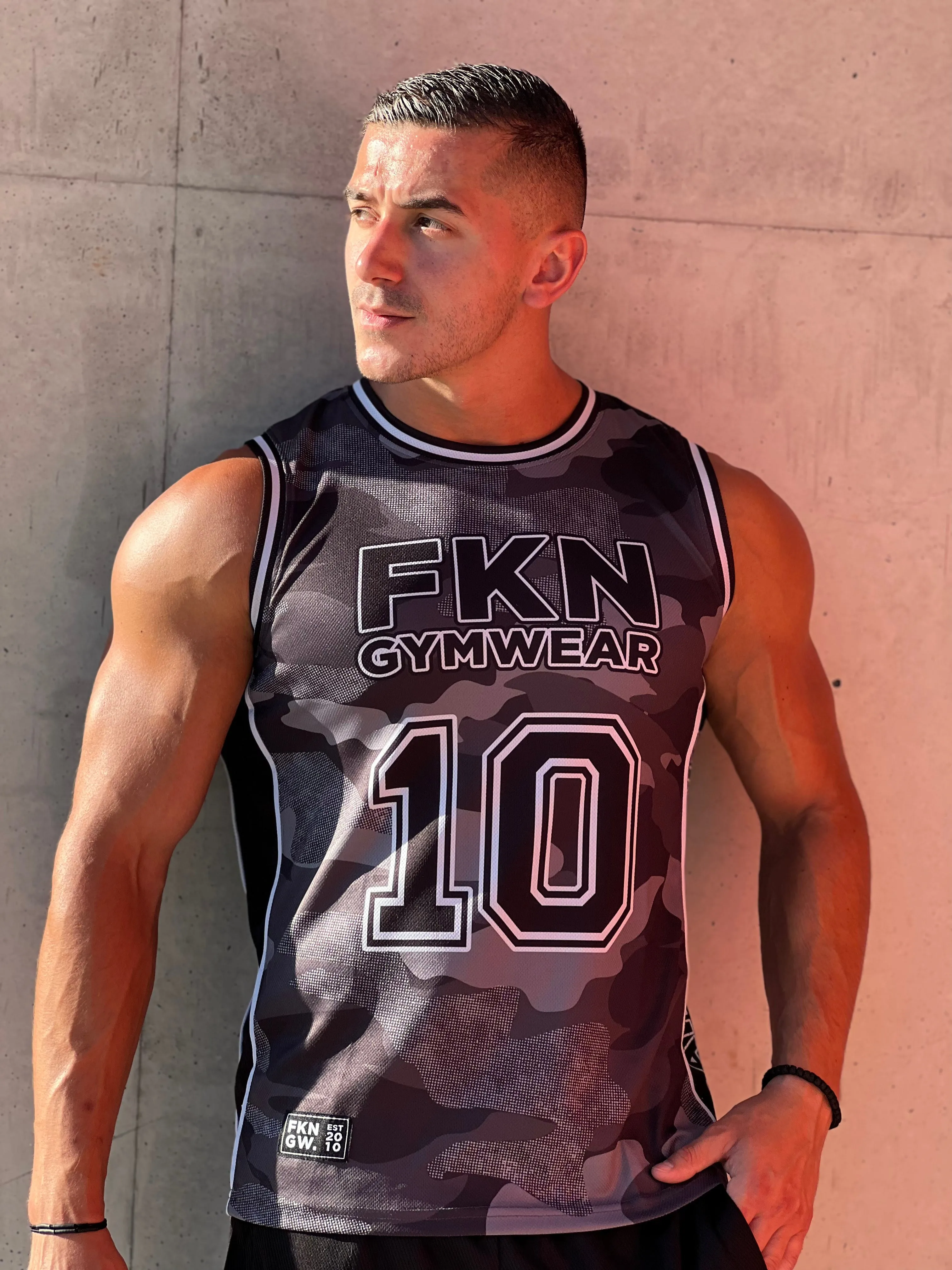 Terminate | Men's Gym Training Basketball Jersey Singlet | Camo