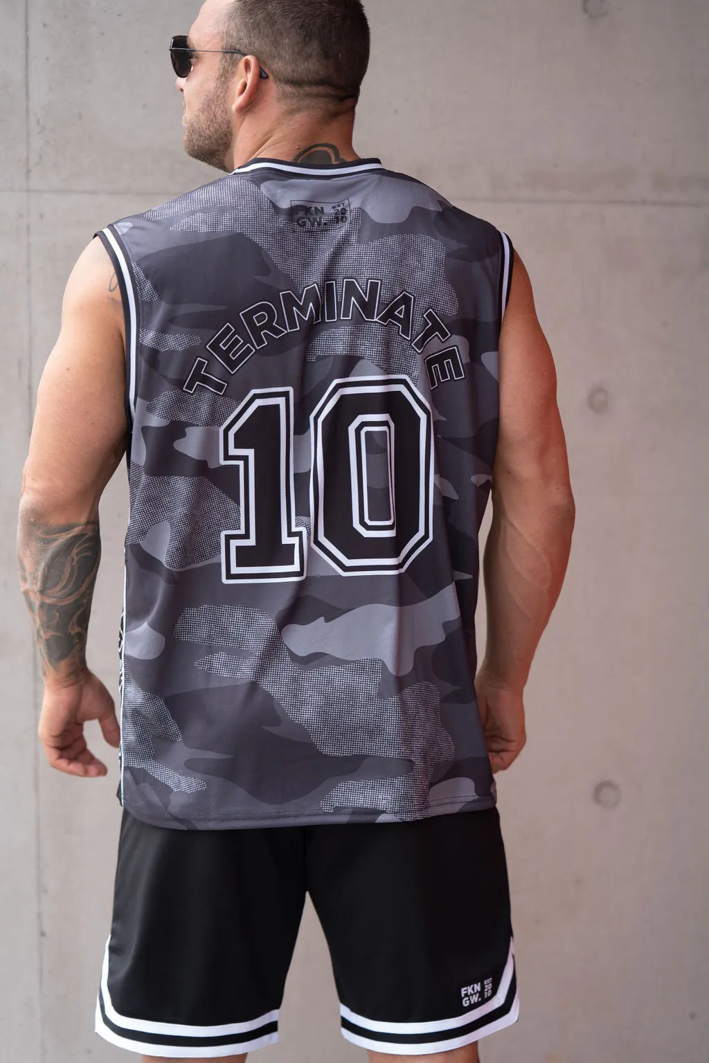 Terminate | Men's Gym Training Basketball Jersey Singlet | Camo