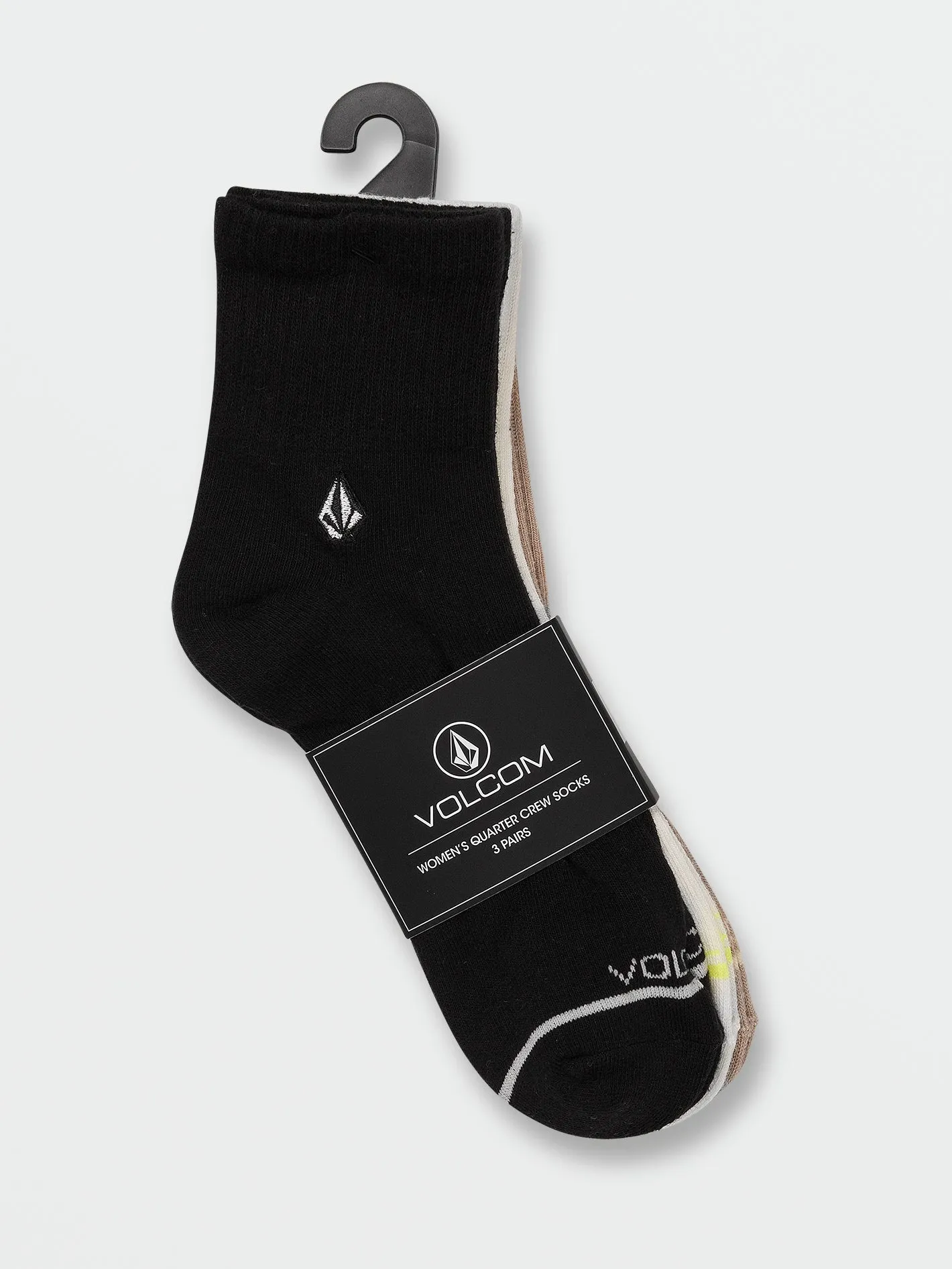 The New Quarter Crew 3 Pack Socks - Assorted Colors