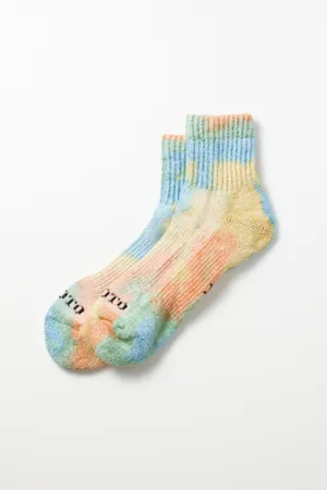 Tie Dye Short Socks - Orange/Blue/Yellow