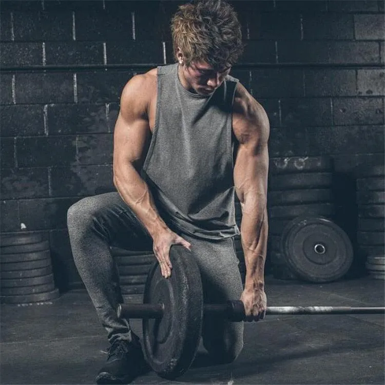 Trending Brand Gym Stringer Clothing Bodybuilding Tank Top - Men Fitness Singlet Sleeveless Shirt Solid Cotton Muscle (TM7)(1U101)(1U100)
