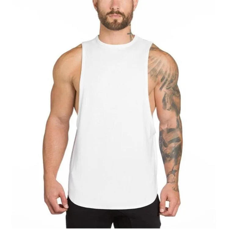 Trending Brand Gym Stringer Clothing Bodybuilding Tank Top - Men Fitness Singlet Sleeveless Shirt Solid Cotton Muscle (TM7)(1U101)(1U100)
