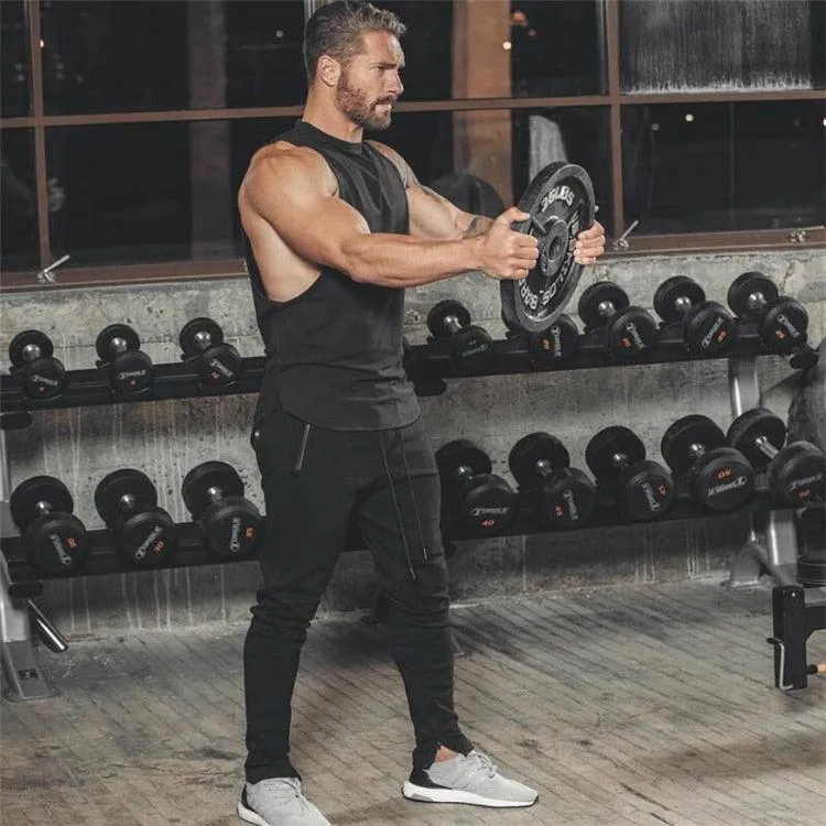 Trending Brand Gym Stringer Clothing Bodybuilding Tank Top - Men Fitness Singlet Sleeveless Shirt Solid Cotton Muscle (TM7)(1U101)(1U100)