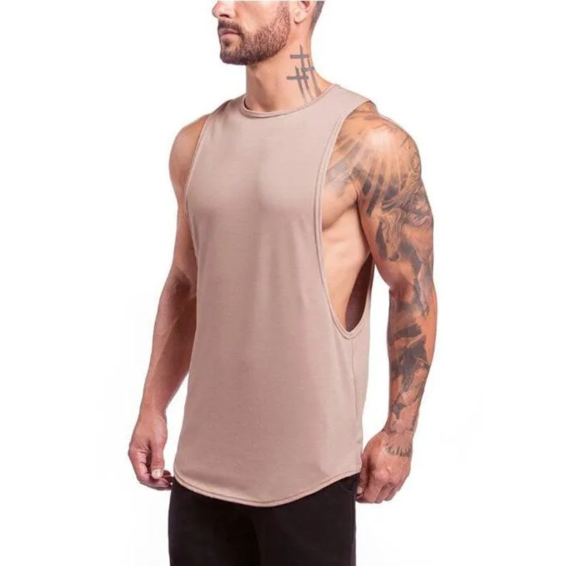 Trending Brand Gym Stringer Clothing Bodybuilding Tank Top - Men Fitness Singlet Sleeveless Shirt Solid Cotton Muscle (TM7)(1U101)(1U100)