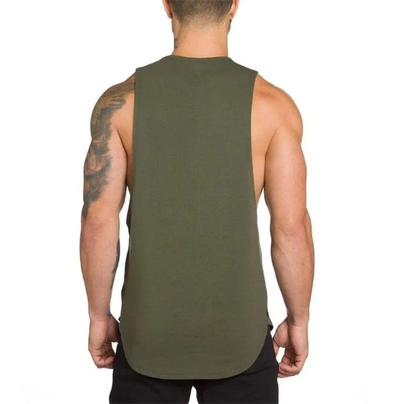 Trending Brand Gym Stringer Clothing Bodybuilding Tank Top - Men Fitness Singlet Sleeveless Shirt Solid Cotton Muscle (TM7)(1U101)(1U100)