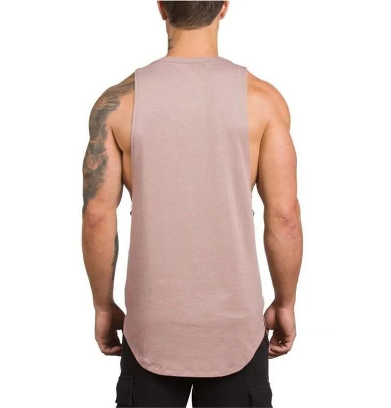 Trending Brand Gym Stringer Clothing Bodybuilding Tank Top - Men Fitness Singlet Sleeveless Shirt Solid Cotton Muscle (TM7)(1U101)(1U100)