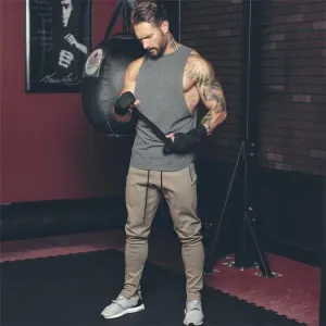 Trending Brand Gym Stringer Clothing Bodybuilding Tank Top - Men Fitness Singlet Sleeveless Shirt Solid Cotton Muscle (TM7)(1U101)(1U100)