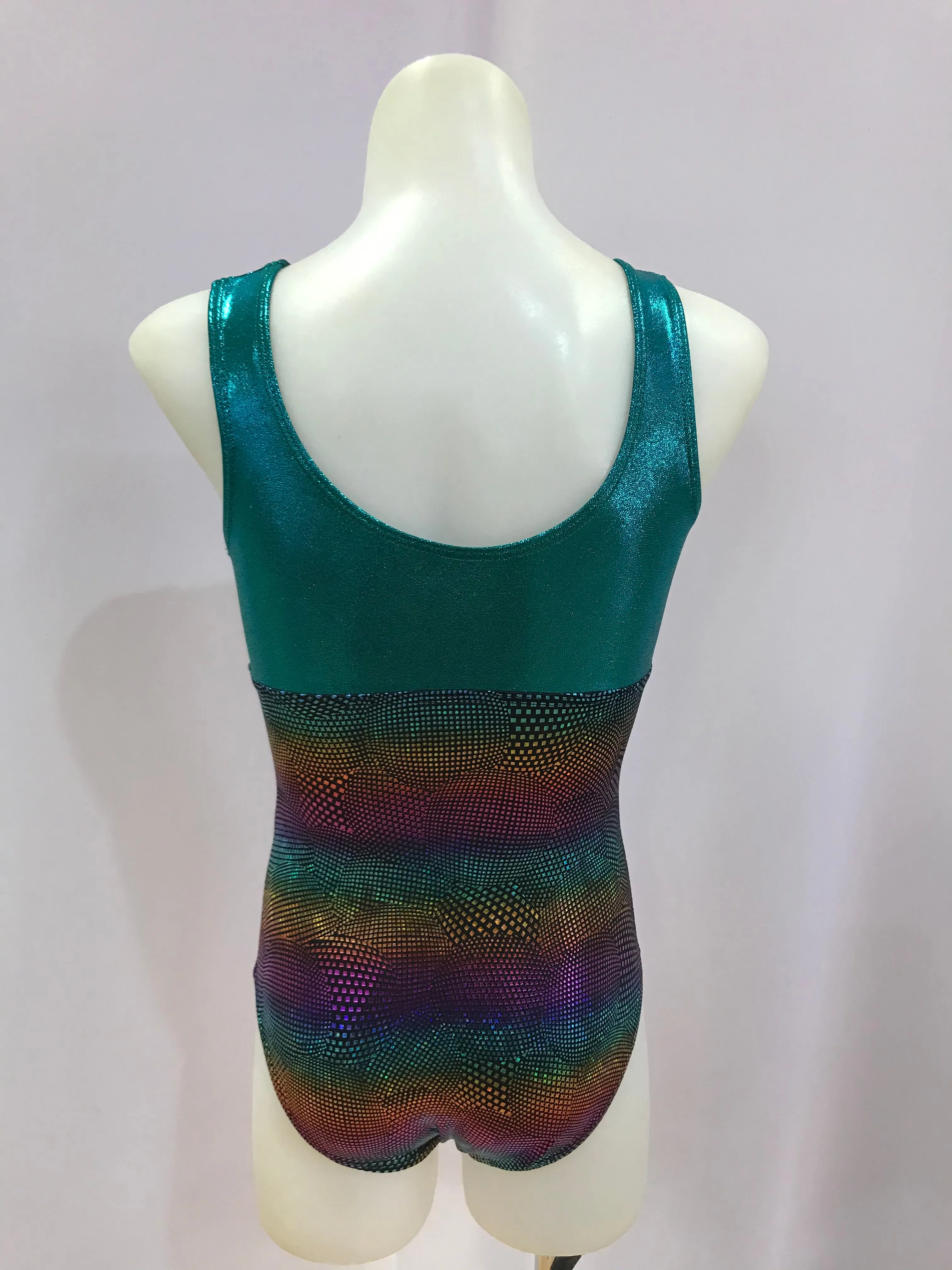 Two Tone Gym Leotard Green / Midnight Jazz