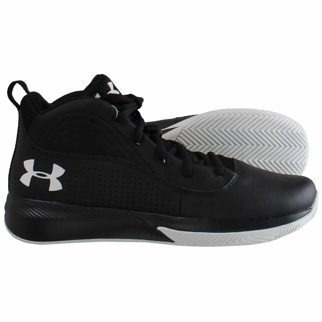 Under Armour GS Lockdown 4-BLK Kids Black Basketball Shoes
