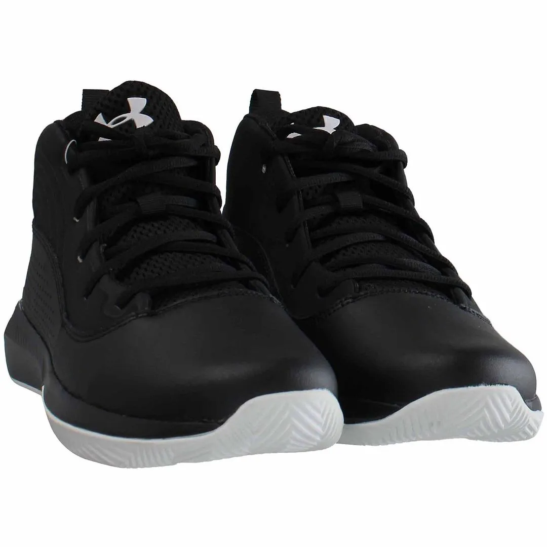 Under Armour GS Lockdown 4-BLK Kids Black Basketball Shoes