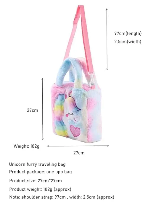 Unicorn Toddler Bag Princess Cute Crossbody Handbags Gift for Girls (Pink-Multi)