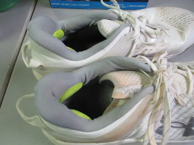 Used Under Armour Yard Metal Baseball Cleats Size 13 - White