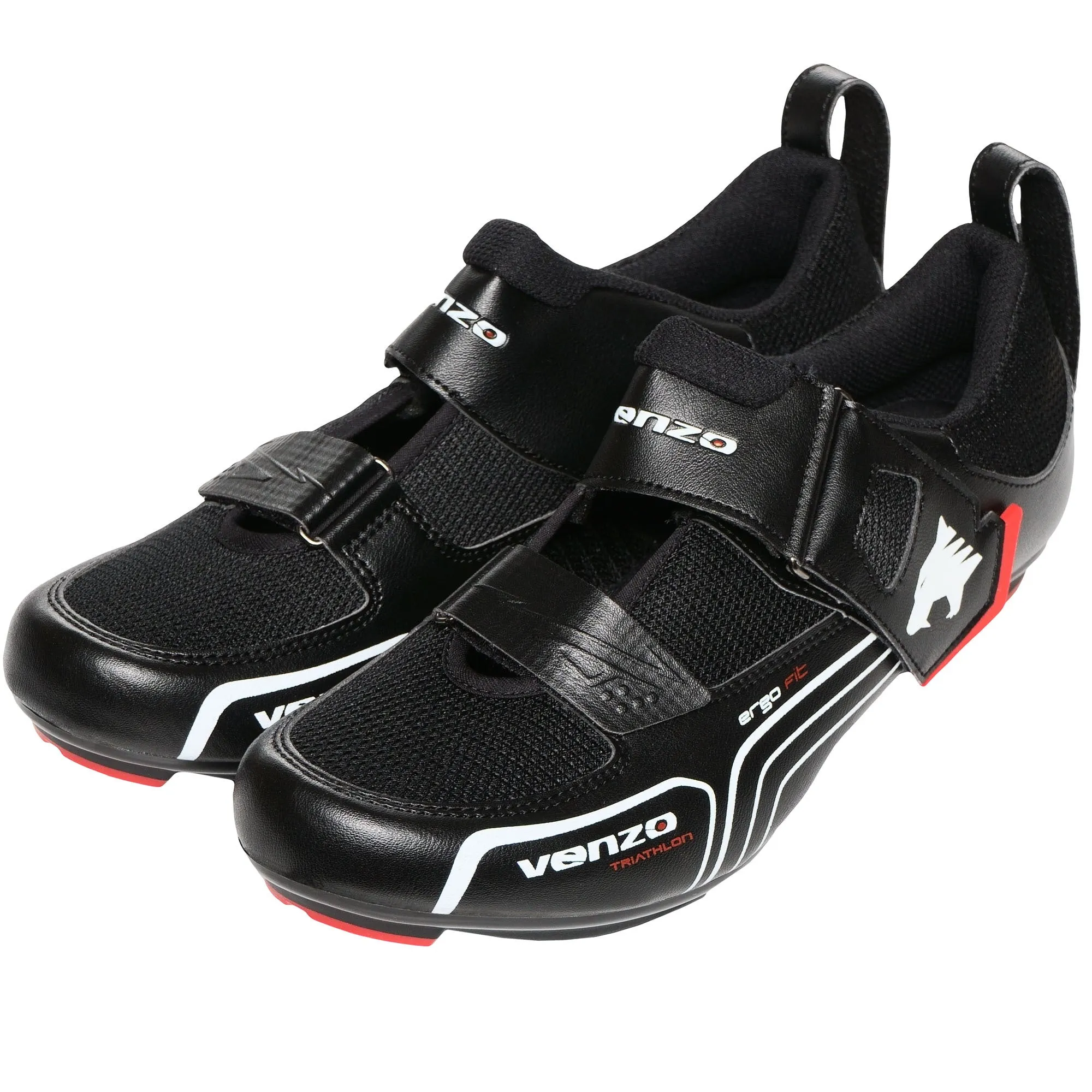 Venzo Bike Bicycle Road Cycling Triathlon Shoes with Clipless Pedals and Cleats - Look ARC Delta Compatible - Size 41