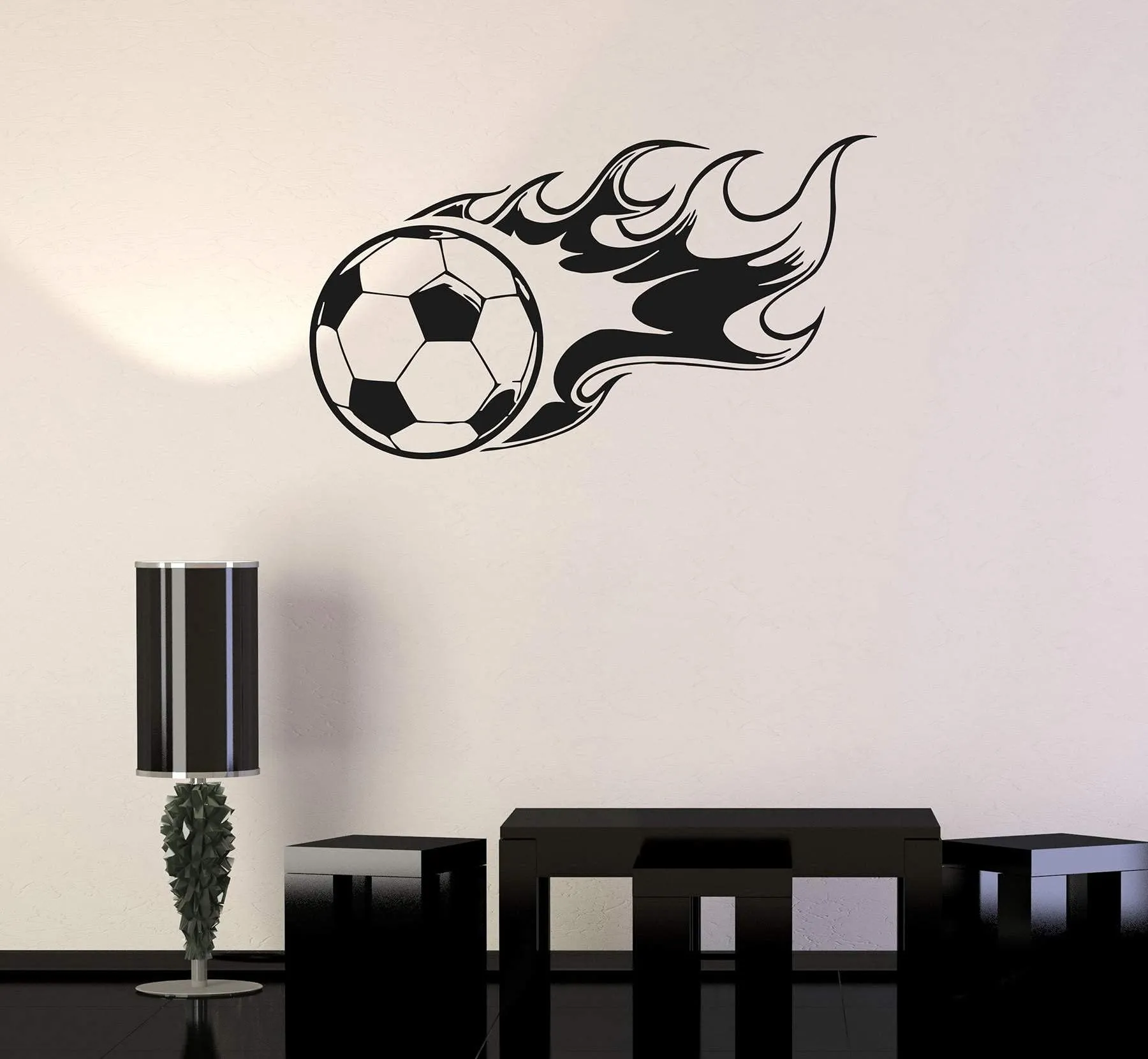 VVWV Football Sports Kids Room Gym Sports Game Wall Stickers Motivational Bedroom Living Room Home Restaurant Oil Proof Vinyl Decals Wall Decoration L X H 55 X 38 Cms