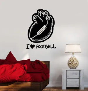 VVWV I Love Football Kids Room Wall Stickers Gym Sports Game Motivational Bedroom Living Room Home Restaurant Oil Proof Vinyl Decals Wall Decoration L X H 45 X 45 Cms