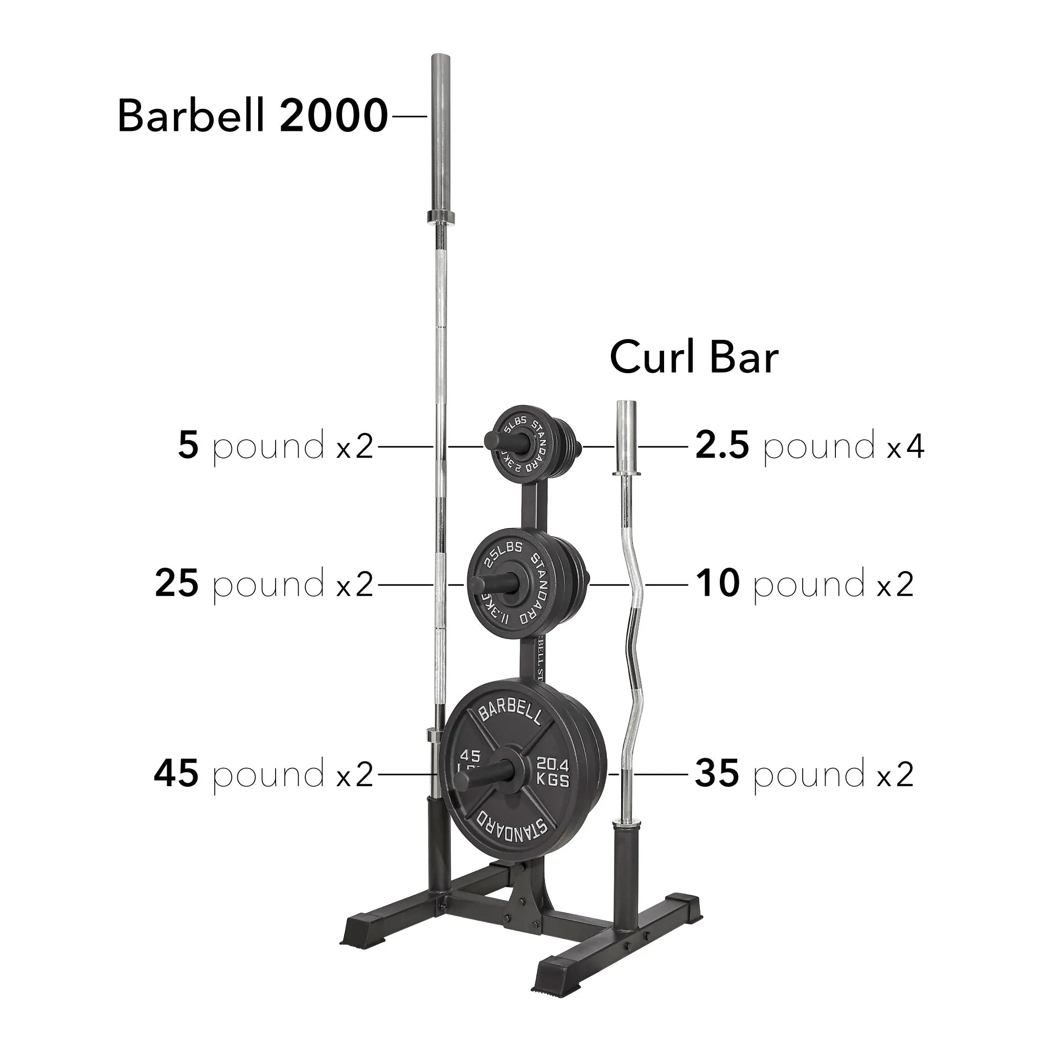 Weight Plate Tree and Bar Storage