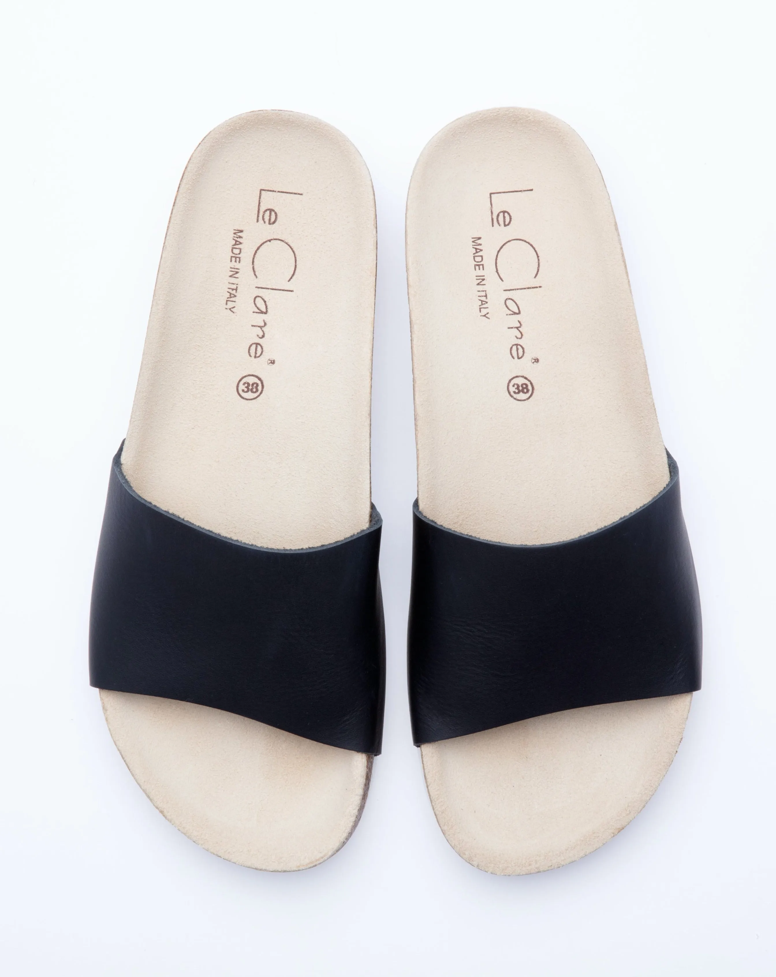 Women's Iris Slide Sandal Black Leather
