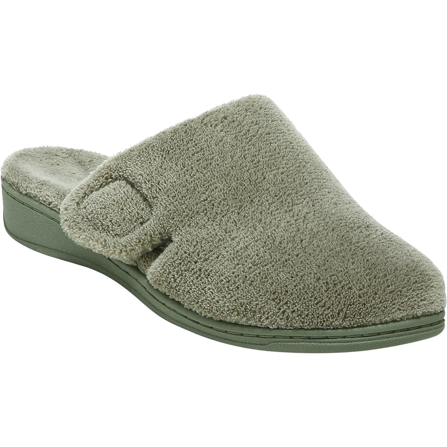 Women's Vionic Gemma Slippers Army Green Terrycloth
