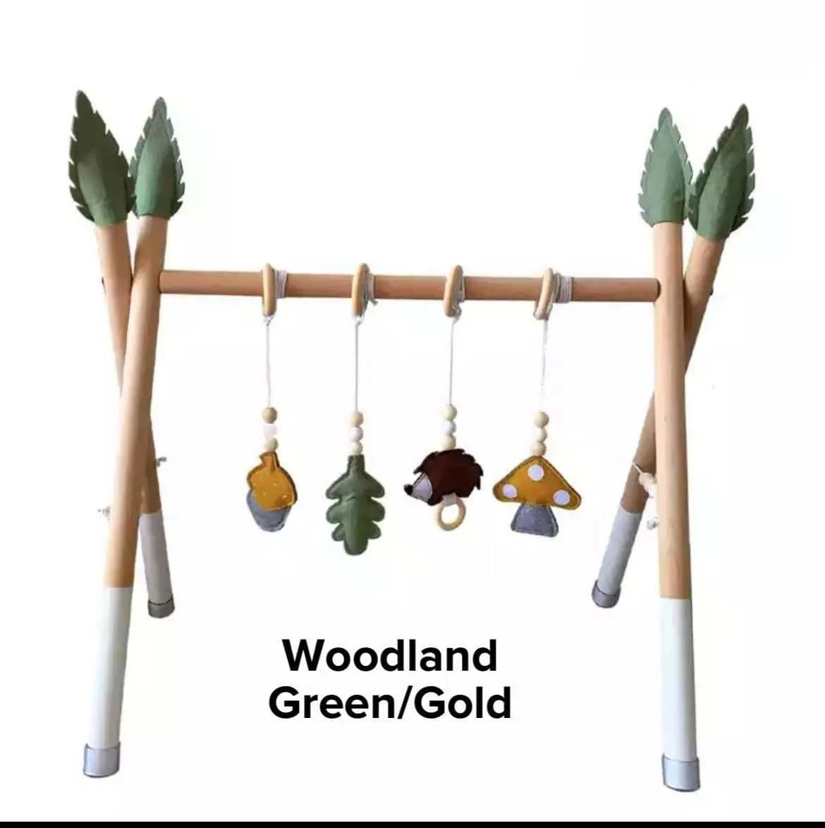 Wood Baby Gym Frame & Toys Set