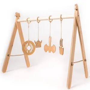 Wooden play gym for baby (Viking theme)