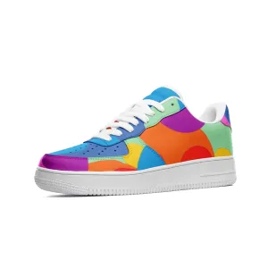 Yin and Yang Color Collage Unisex Low Top Leather Sneakers