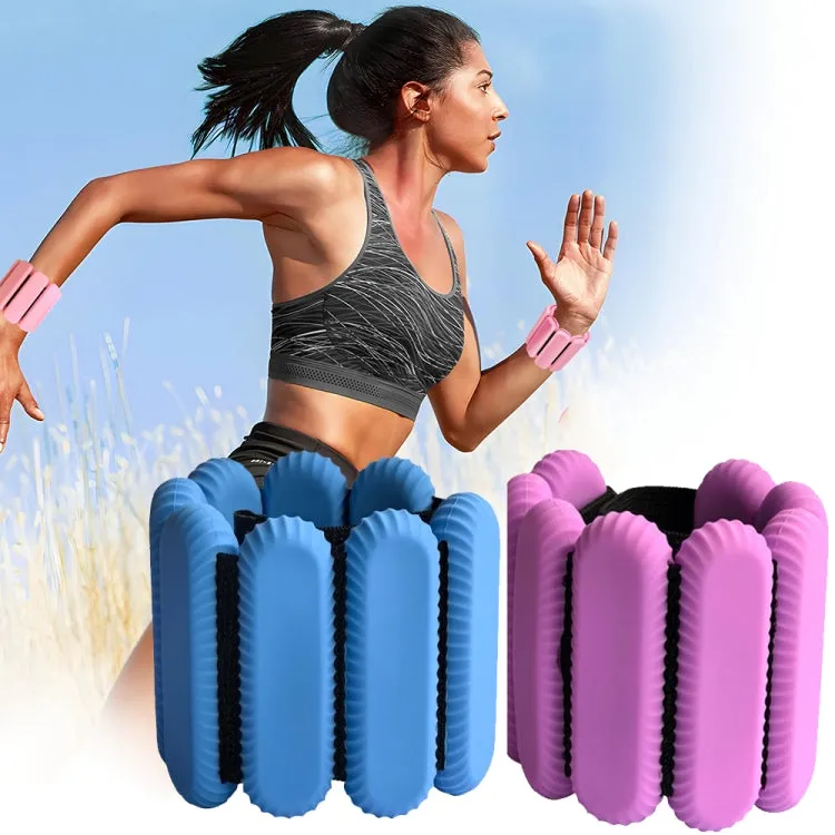 Yoga Fitness Adjustable Silicone Weight-bearing Bracelet Strength Exercise Equipment, Weight: 1000g(Purple)