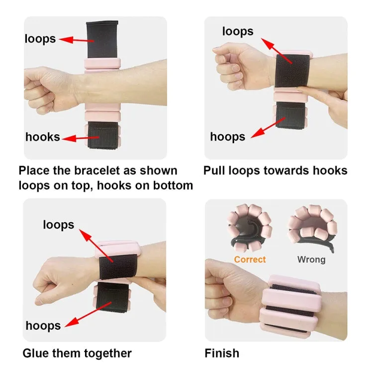 Yoga Fitness Adjustable Silicone Weight-bearing Bracelet Strength Exercise Equipment, Weight: 1000g(Purple)